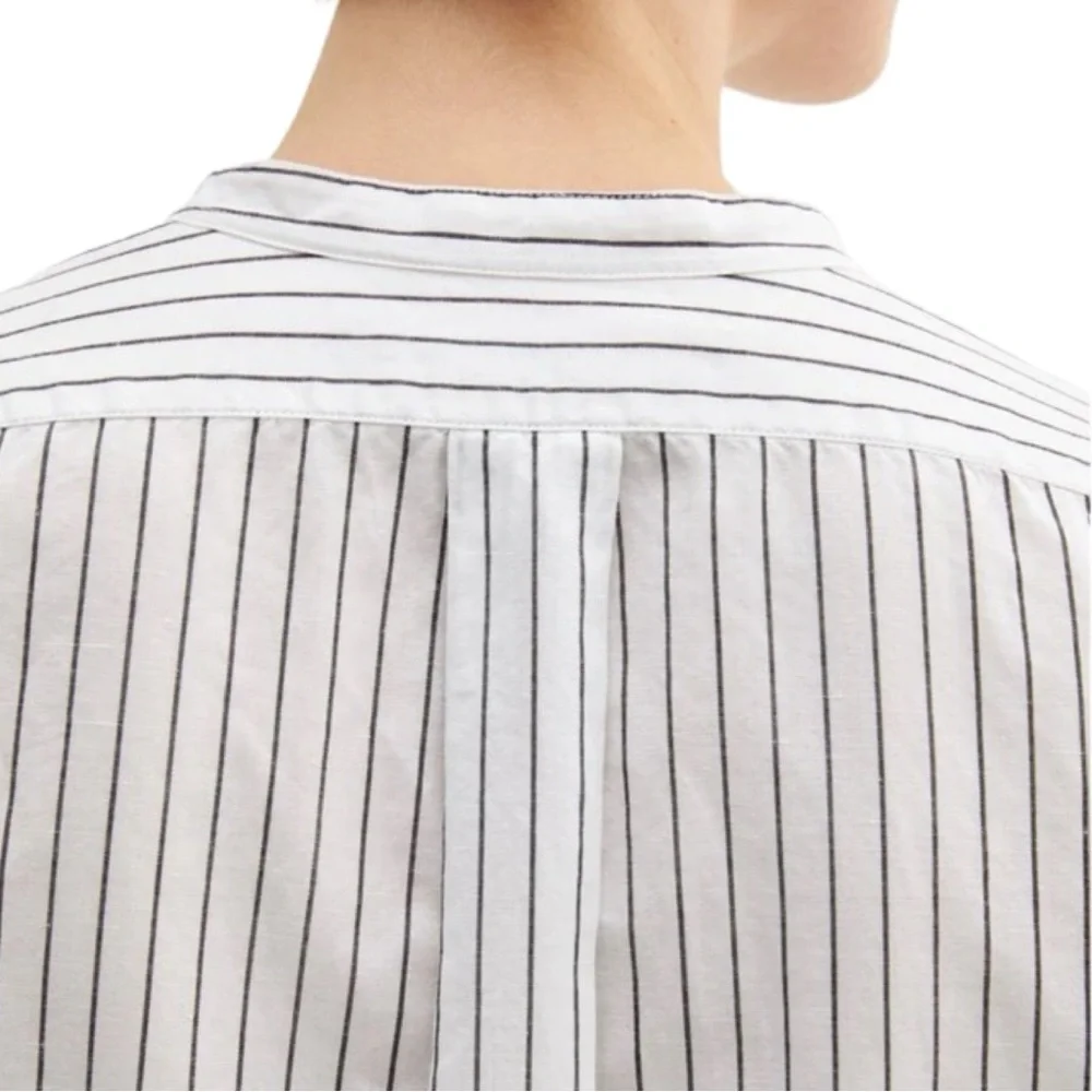 NILI LOTAN Loria Tunic Shirt Dress WITH ORIGINAL TAG Linen Cotton Stripe Size M - Picture 5 of 16